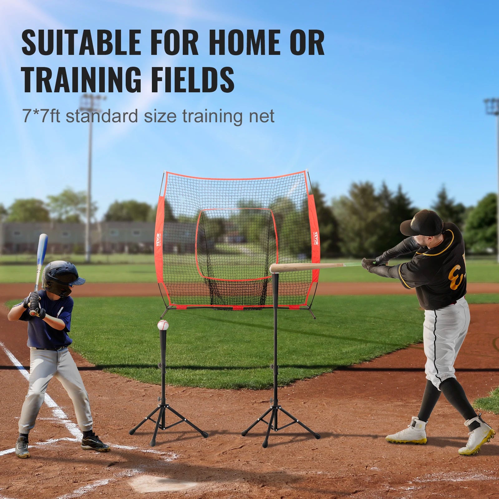 7x7ft Standard Baseball & Softball Training Net Set