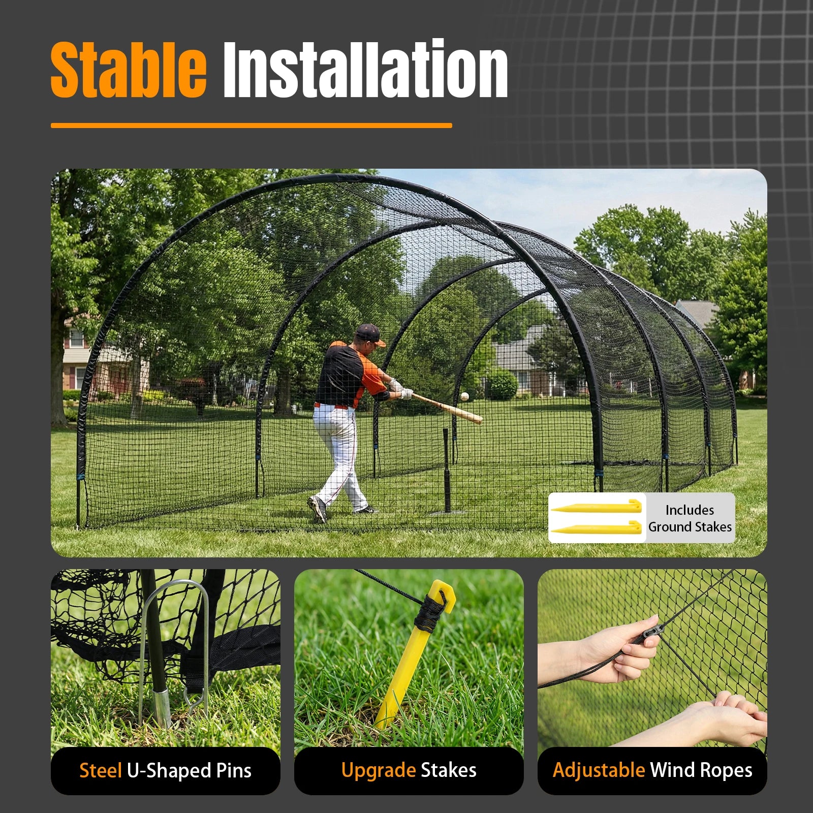 30FT Portable Baseball & Softball Batting Cage