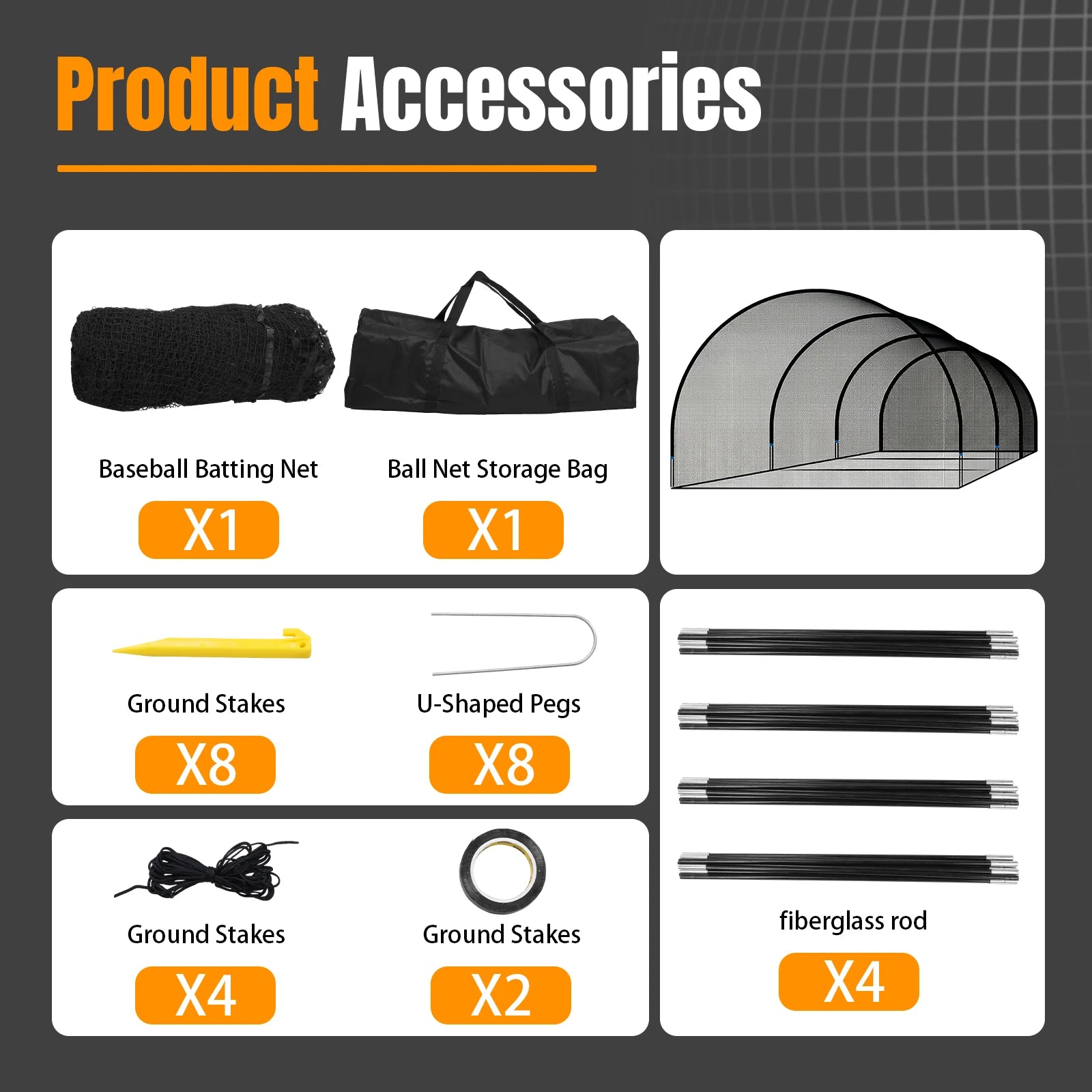 30FT Collapsible Baseball & Softball Batting Cage